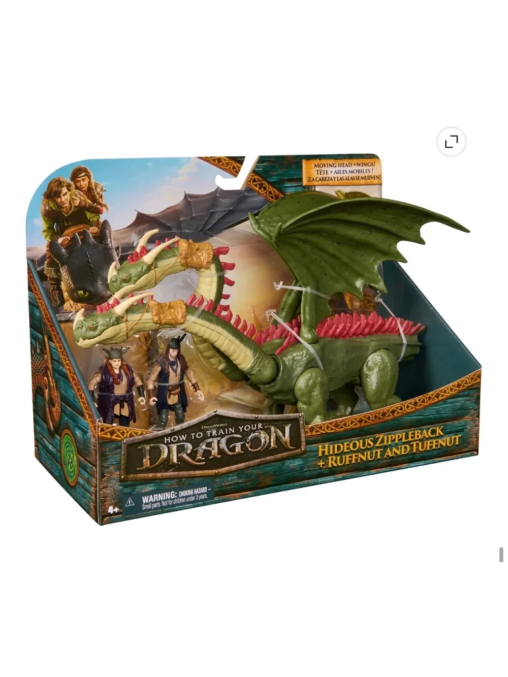 NEW How to Train Your Dragon Hideous Zippleback + Twins Action Figures Green On
